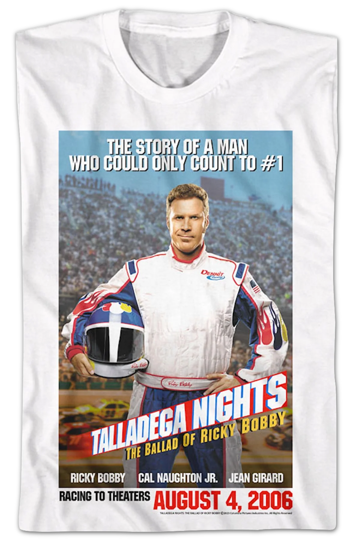 Count To #1 Poster Talladega Nights T-Shirt - Image 2