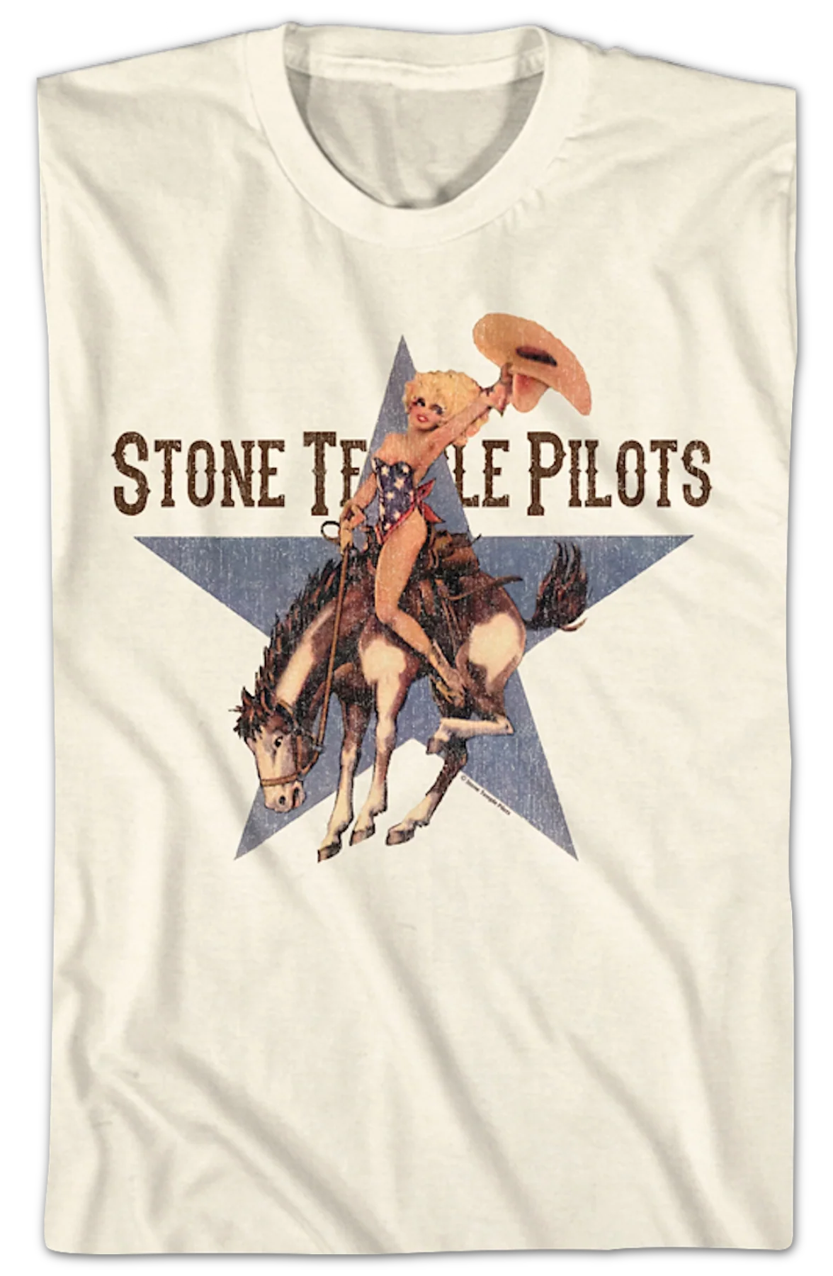 Cowgirl Riding Bronco Stone Temple Pilots T-Shirt - Image 2