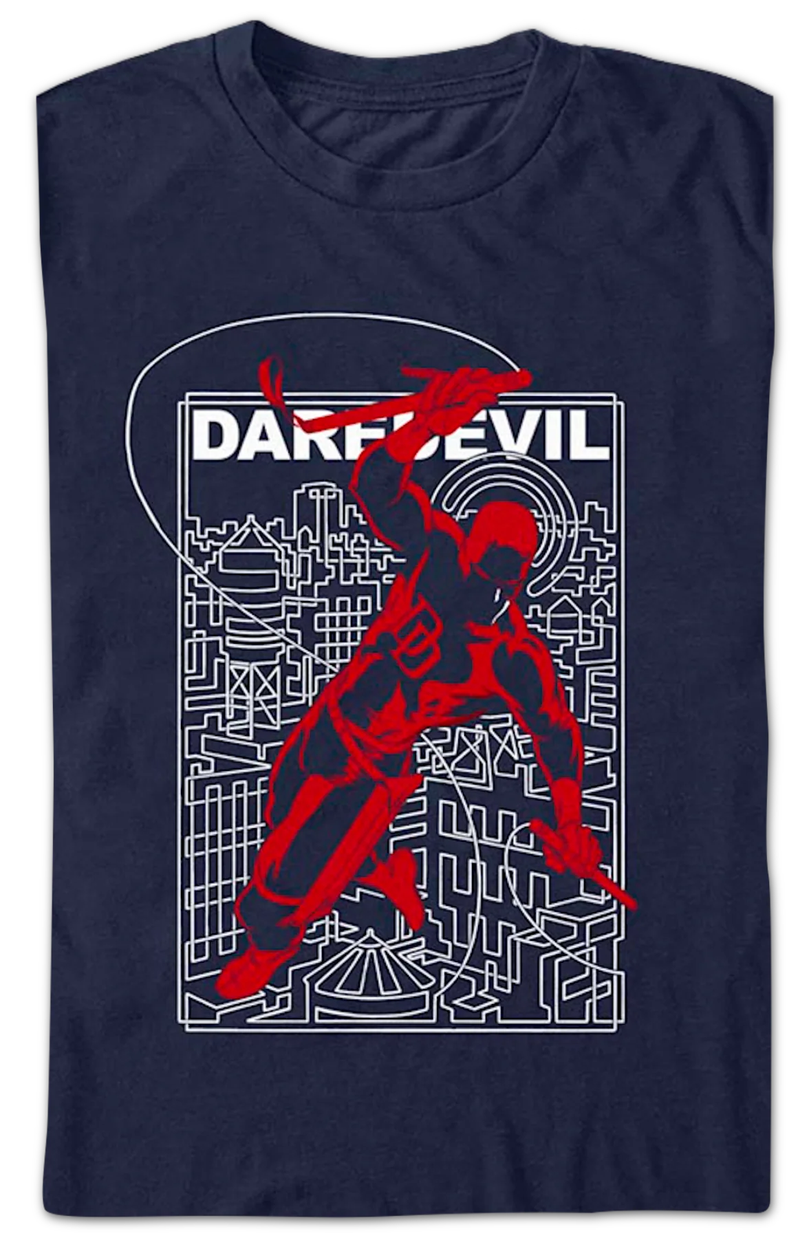 Daredevil Hell's Kitchen Blueprint Marvel Comics T-Shirt - Image 2