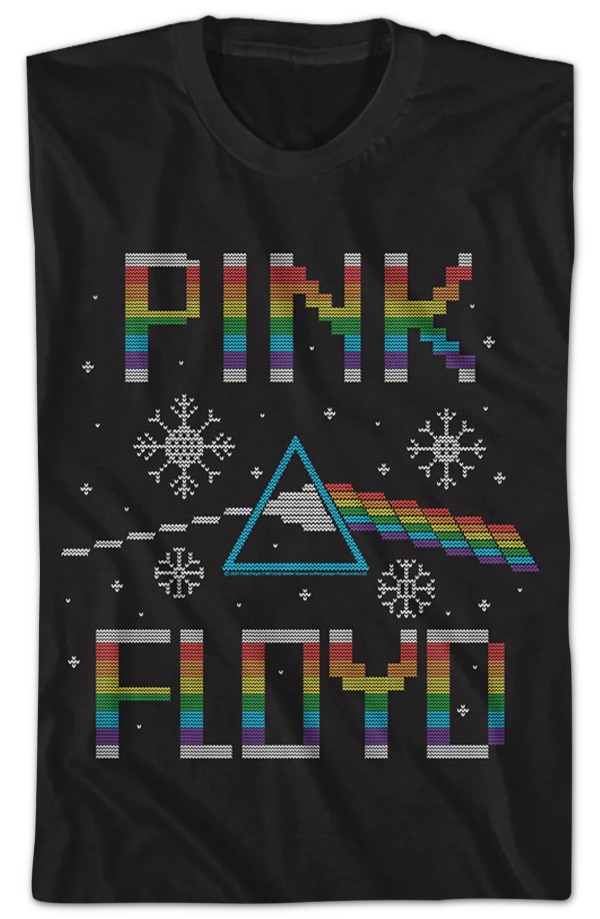 Dark Side of the Moon Faux Ugly Christmas Sweater Pink Floyd T-Shirt - Image 2
