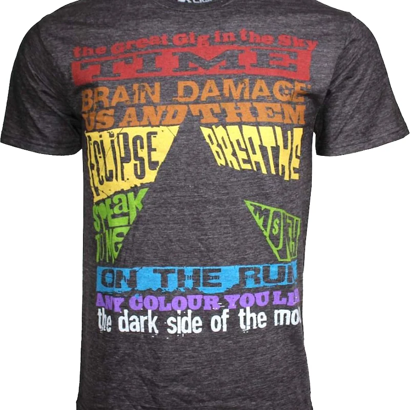 Dark Side of the Moon Track List Pink Floyd T-Shirt