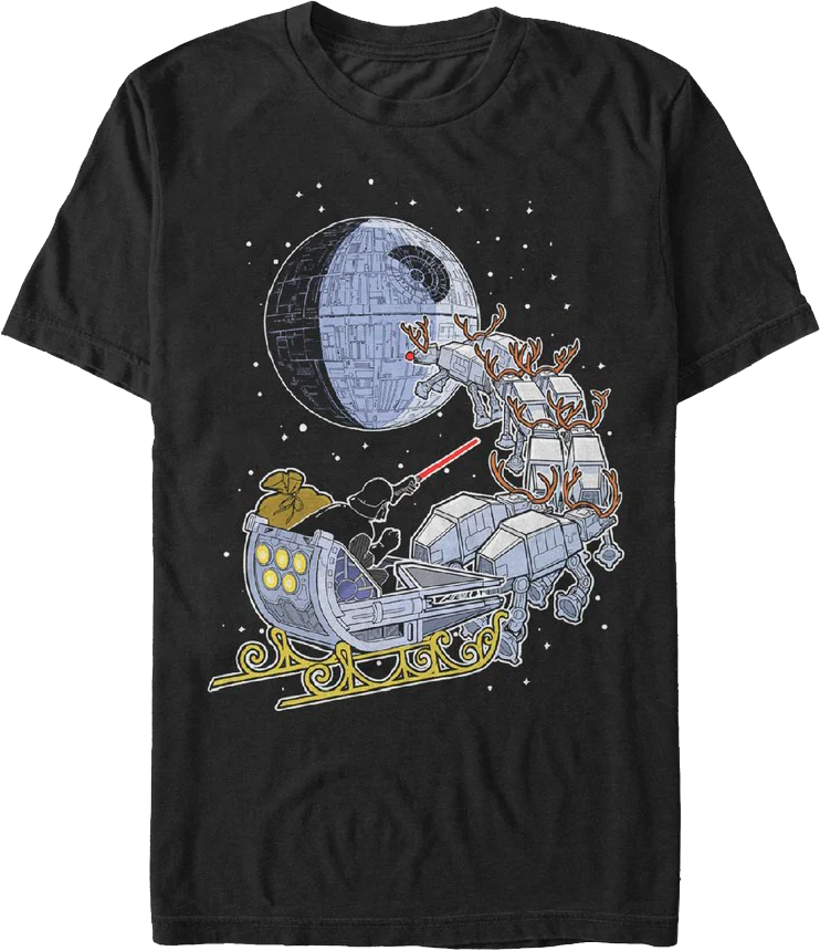 Darth Vader Christmas Sleigh Star Wars T-Shirt