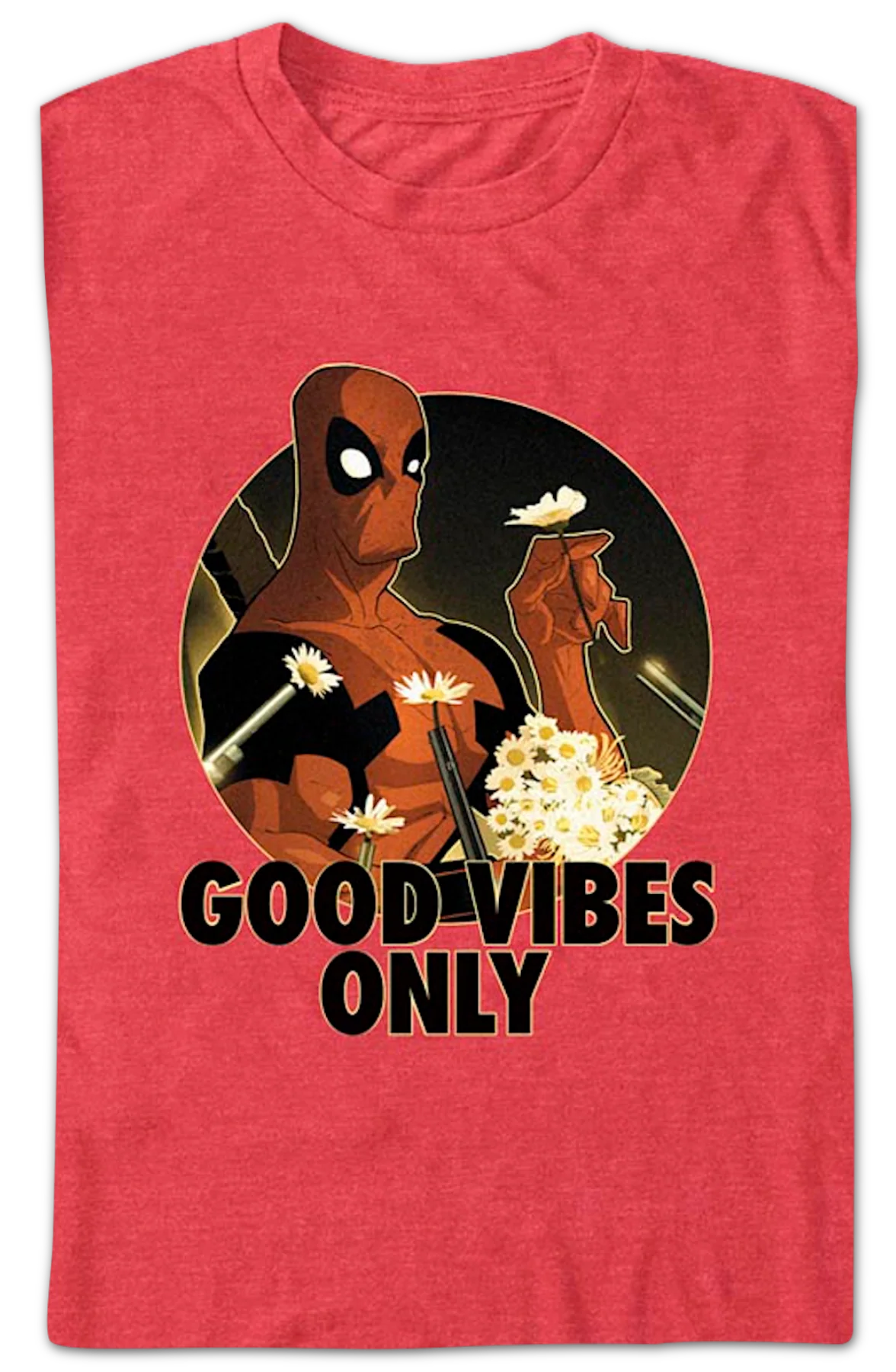 Deadpool Good Vibes Only Marvel Comics T-Shirt - Image 2