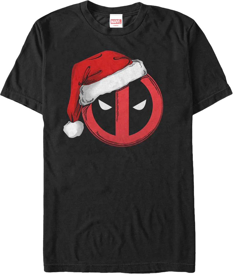 Deadpool Santa Claus Hat Marvel Comics T-Shirt