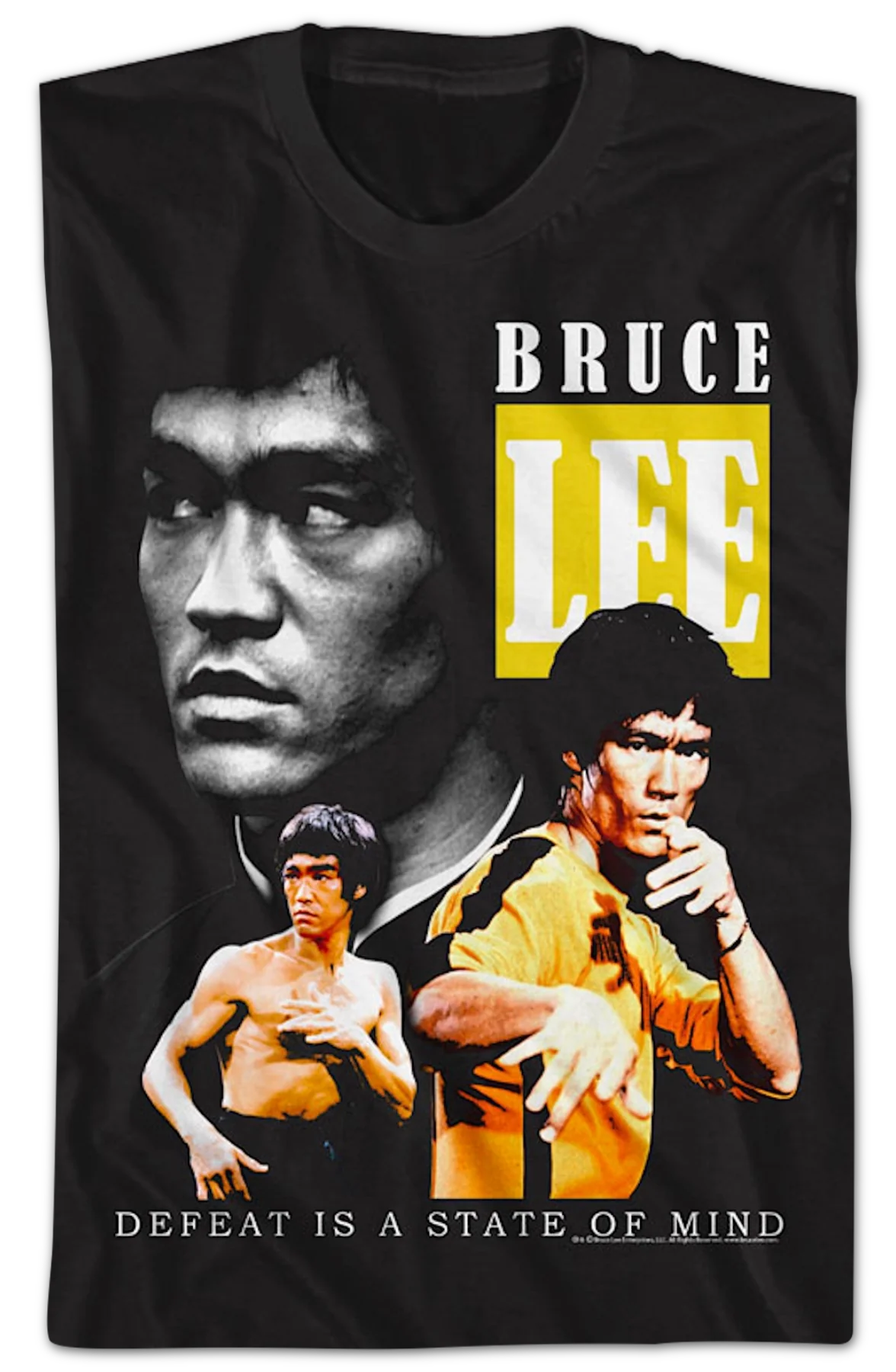 Defeat Is A State Of Mind Collage Bruce Lee T-Shirt - Image 2