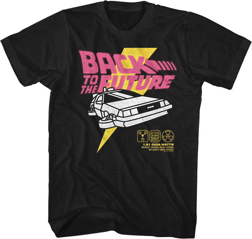 DeLorean Lightning Bolt Back To The Future T-Shirt
