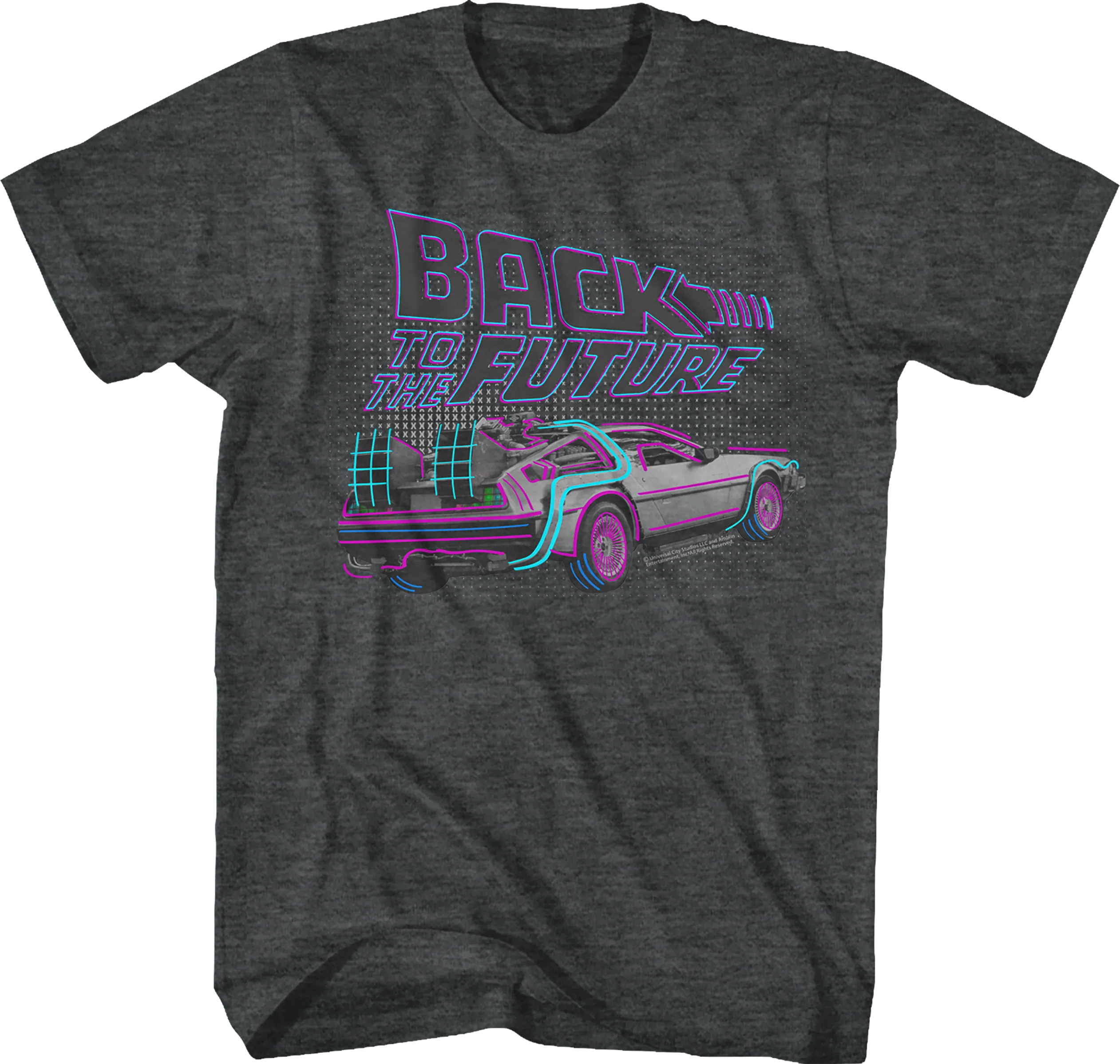DeLorean Neon Outline Back To The Future T-Shirt