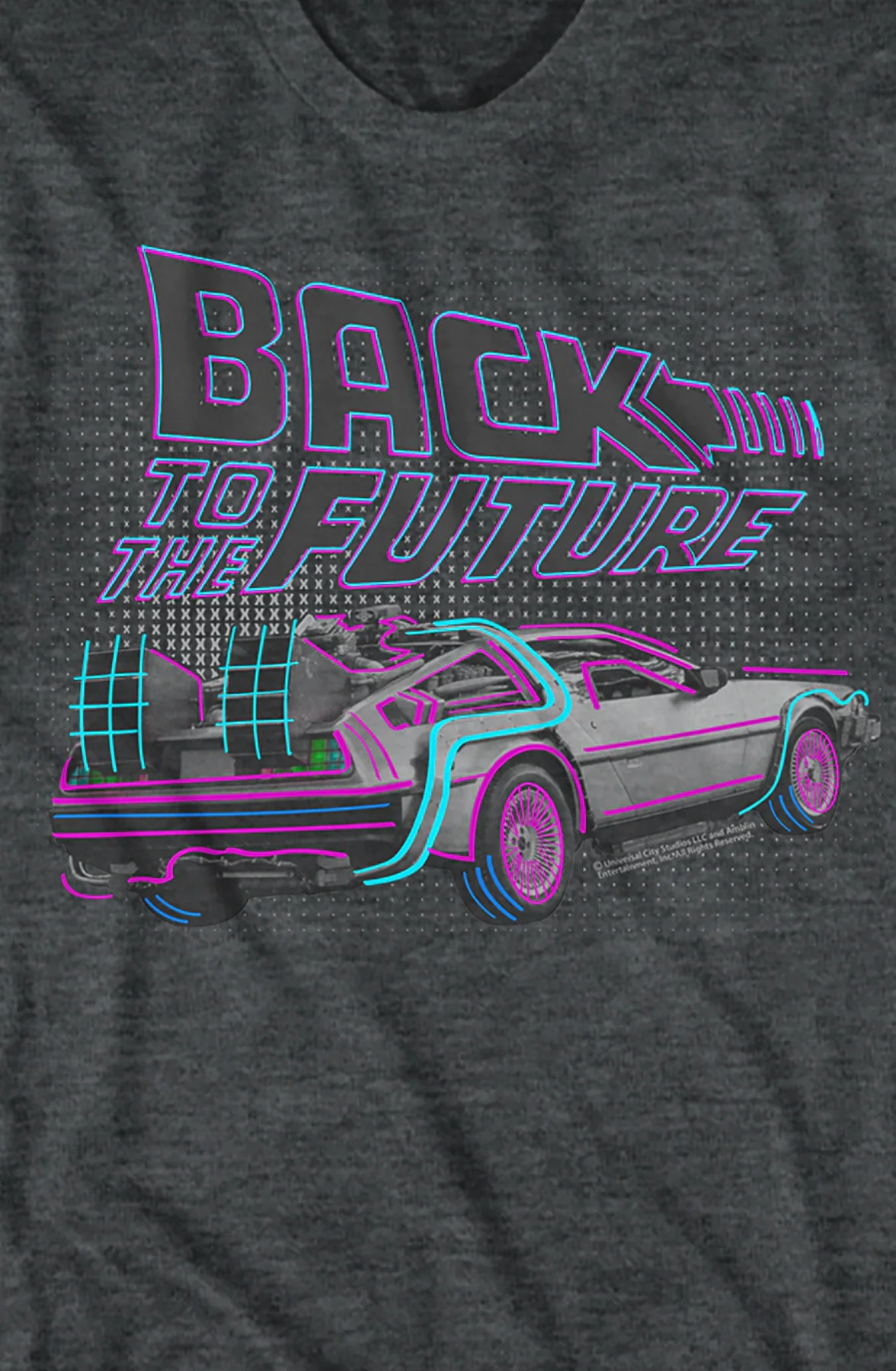 DeLorean Neon Outline Back To The Future T-Shirt - Image 2