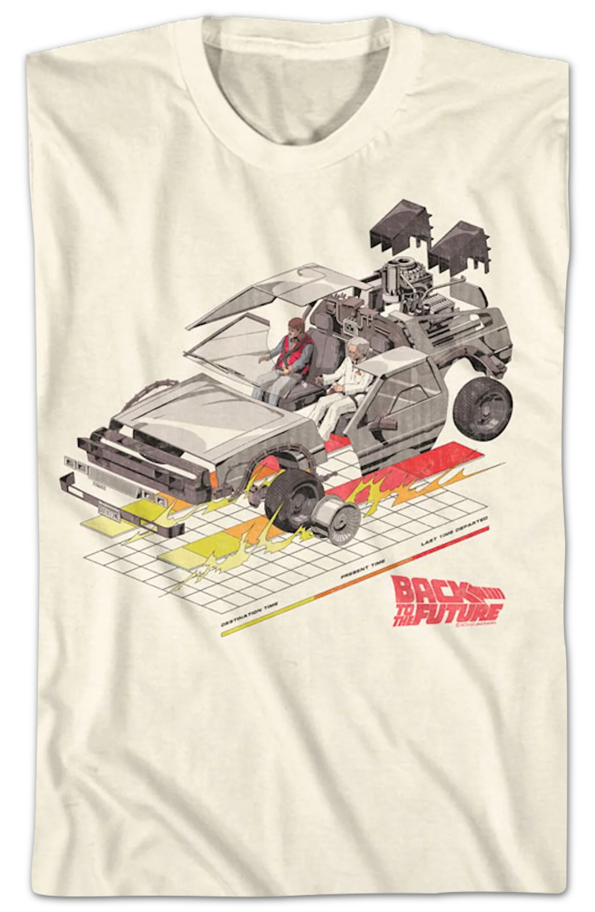 DeLorean With Grid Back To The Future T-Shirt - Image 2