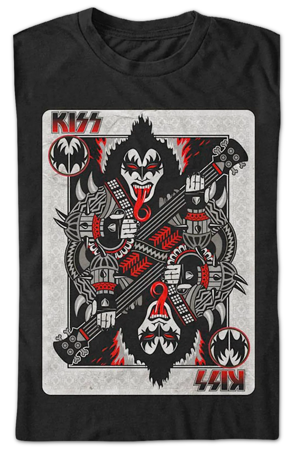 Demon Playing Card KISS T-Shirt - Image 2