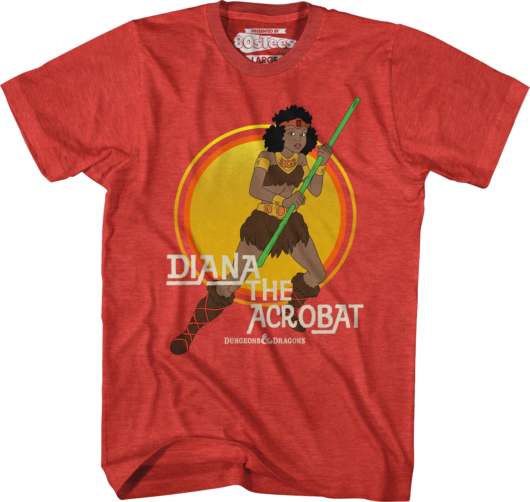 Diana The Acrobat Retro Circle Dungeons & Dragons T-Shirt