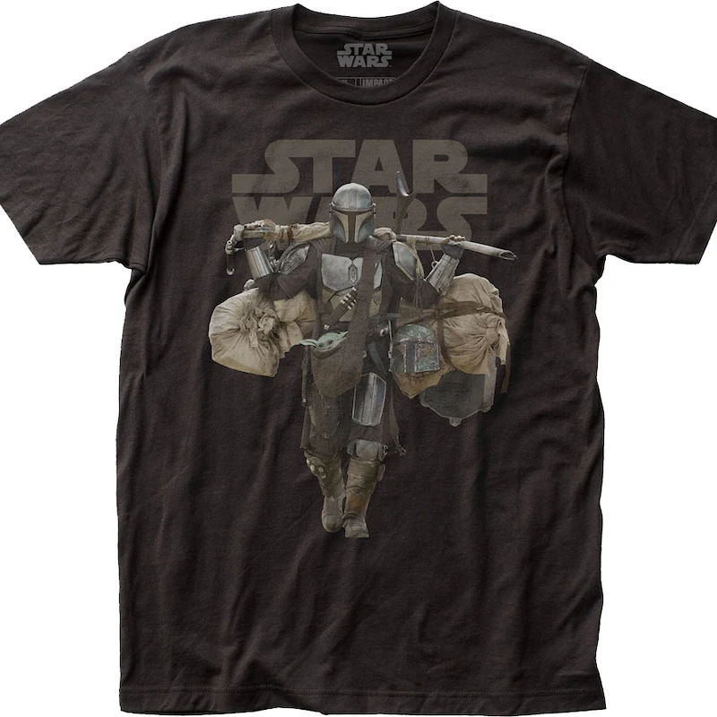 Din Djarin Heavy Lifting The Mandalorian Star Wars T-Shirt