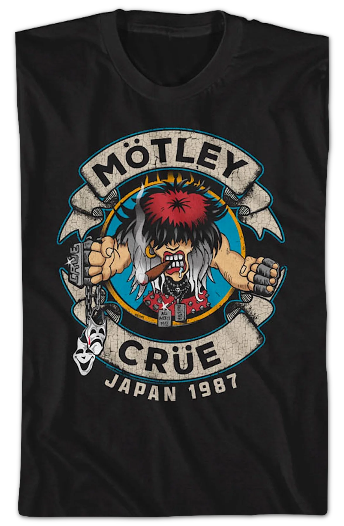 Distressed Allister Fiend Japan 1987 Motley Crue T-Shirt - Image 2