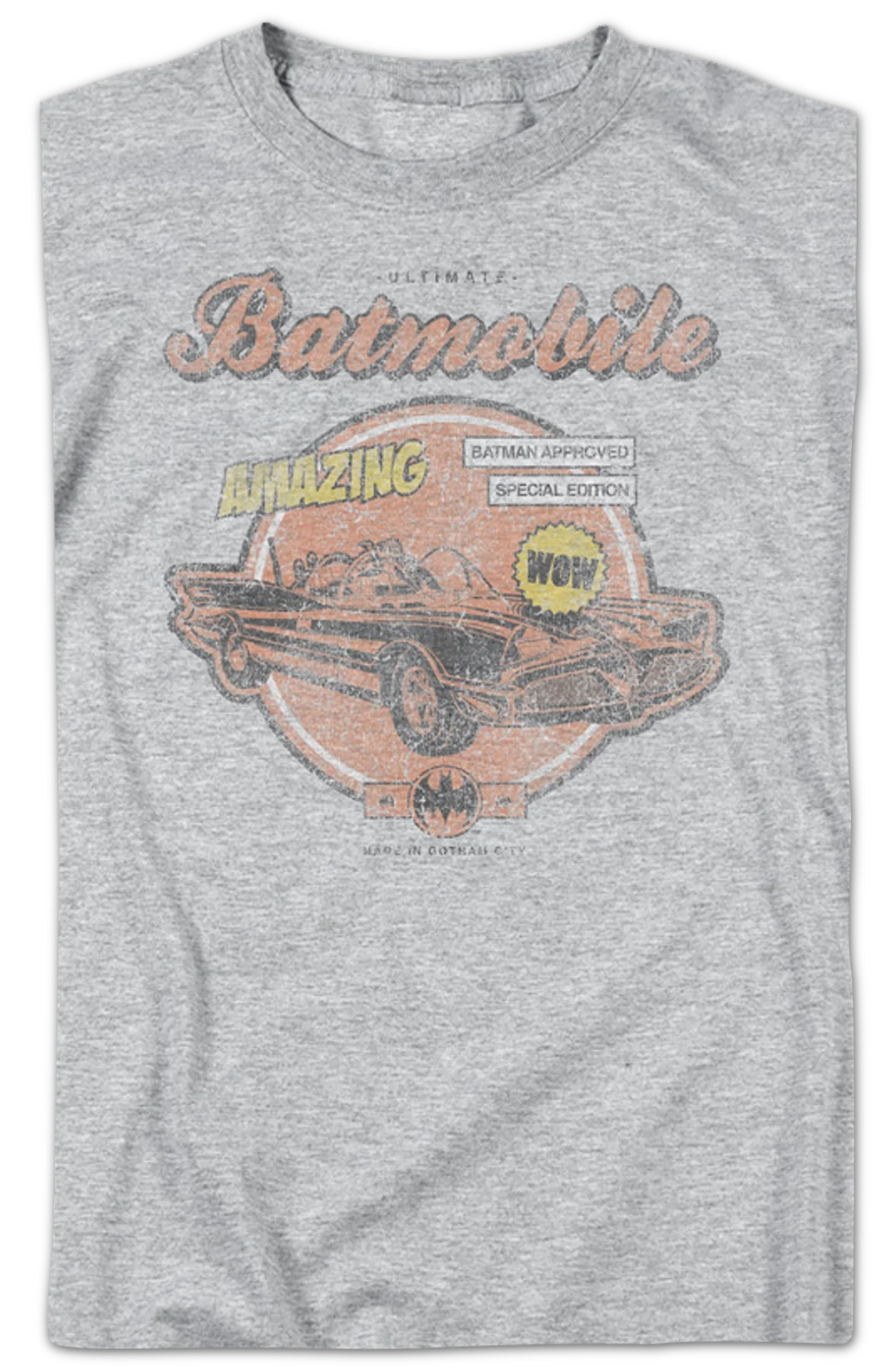 Distressed Batmobile DC Comics T-Shirt - Image 2