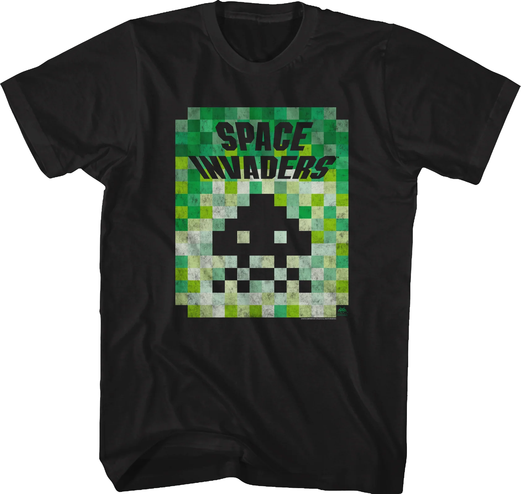 Distressed Blocks Space Invaders T-Shirt