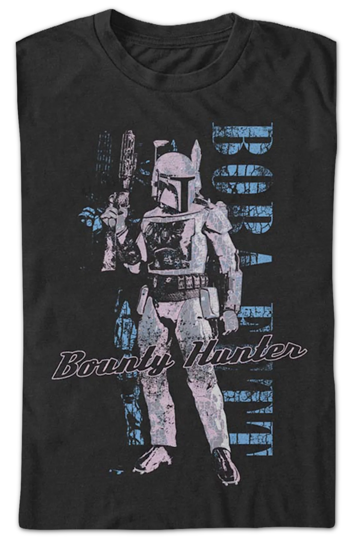 Distressed Bounty Hunter Boba Star Wars Fett T-Shirt - Image 2
