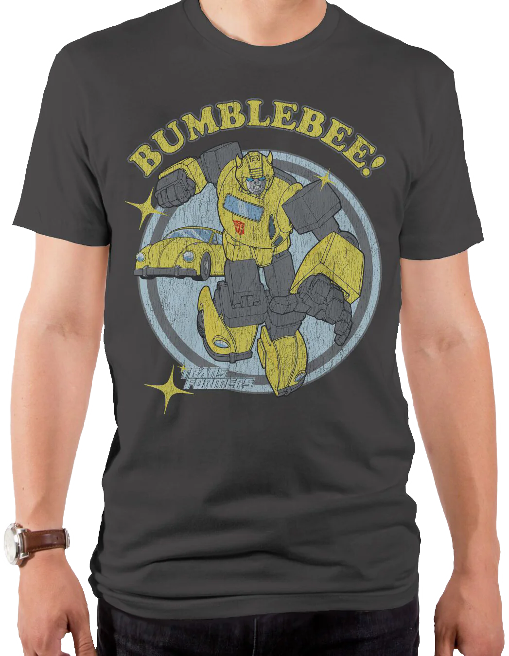 Distressed Bumblebee Transformers T-Shirt