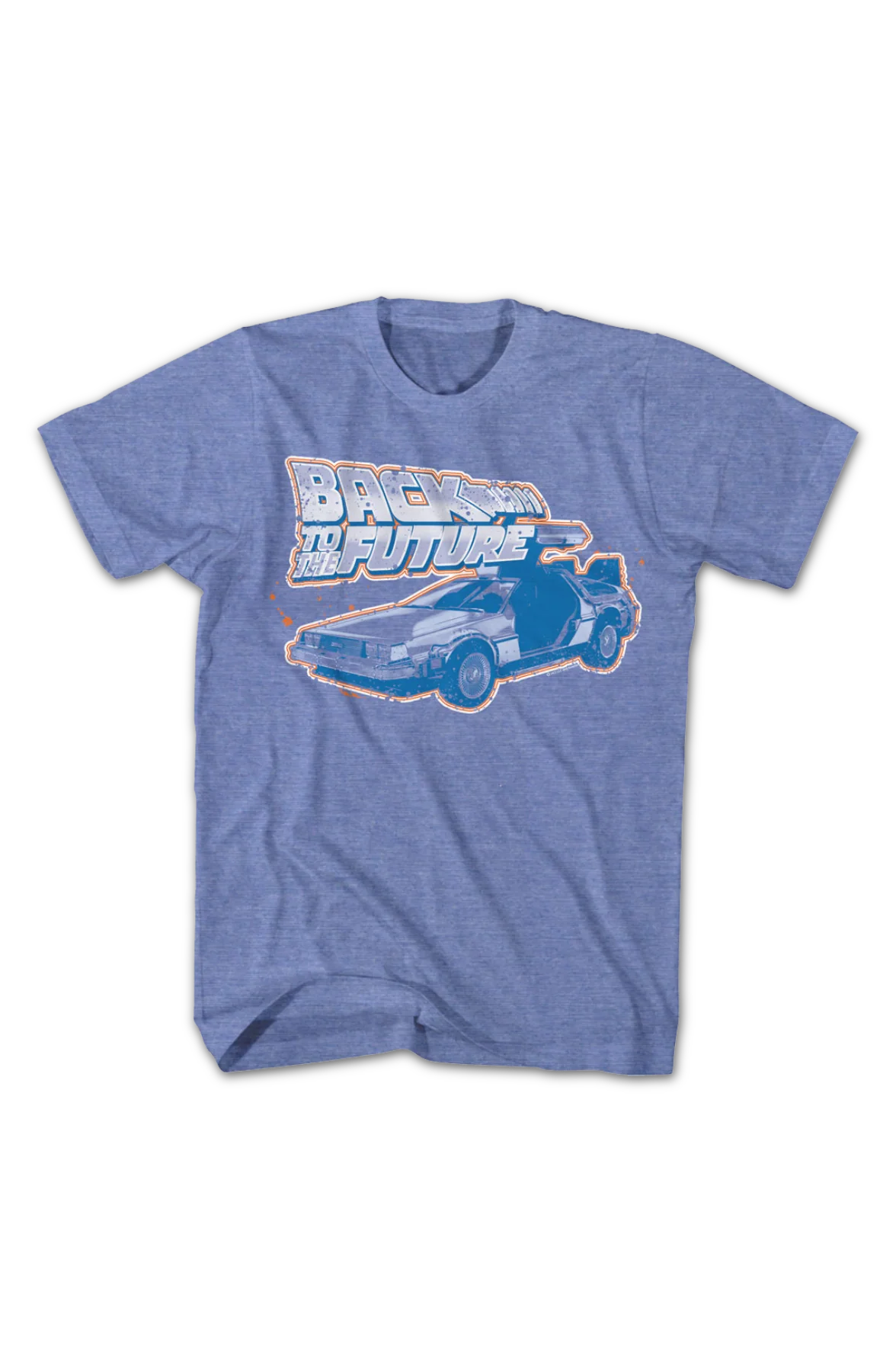 Distressed DeLorean Paint Splatter Back To The Future T-Shirt - Image 2