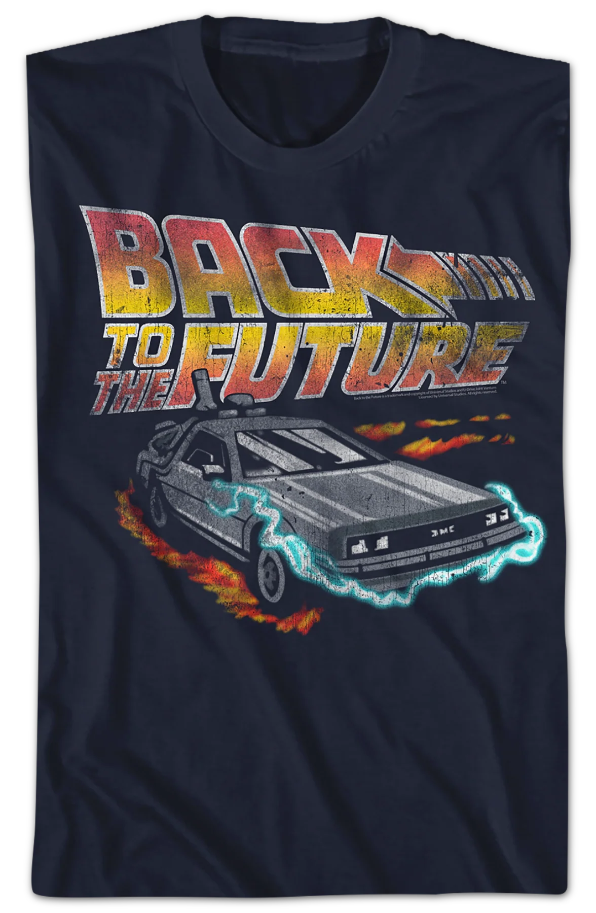 Distressed DeLorean Time Machine Back To The Future T-Shirt - Image 2