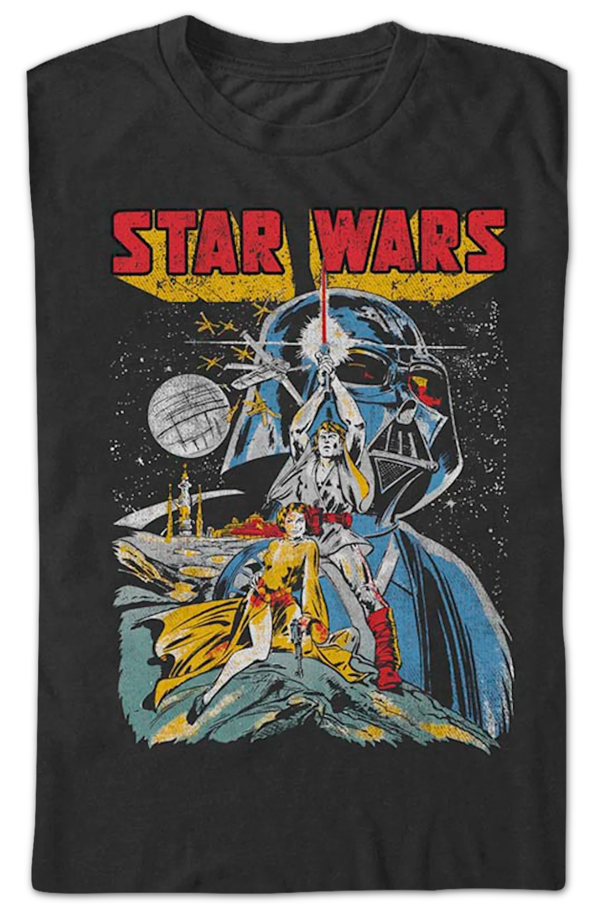 Distressed Episode IV Poster Star Wars T-Shirt - Image 2