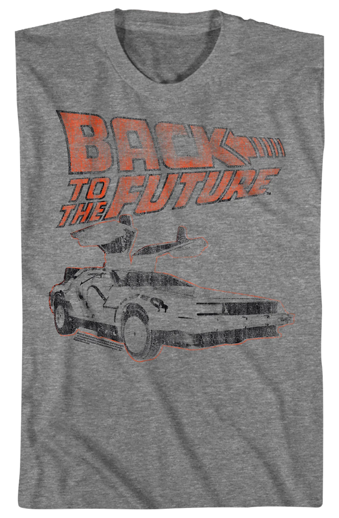 Distressed Logo And DeLorean Back To The Future T-Shirt - Image 2