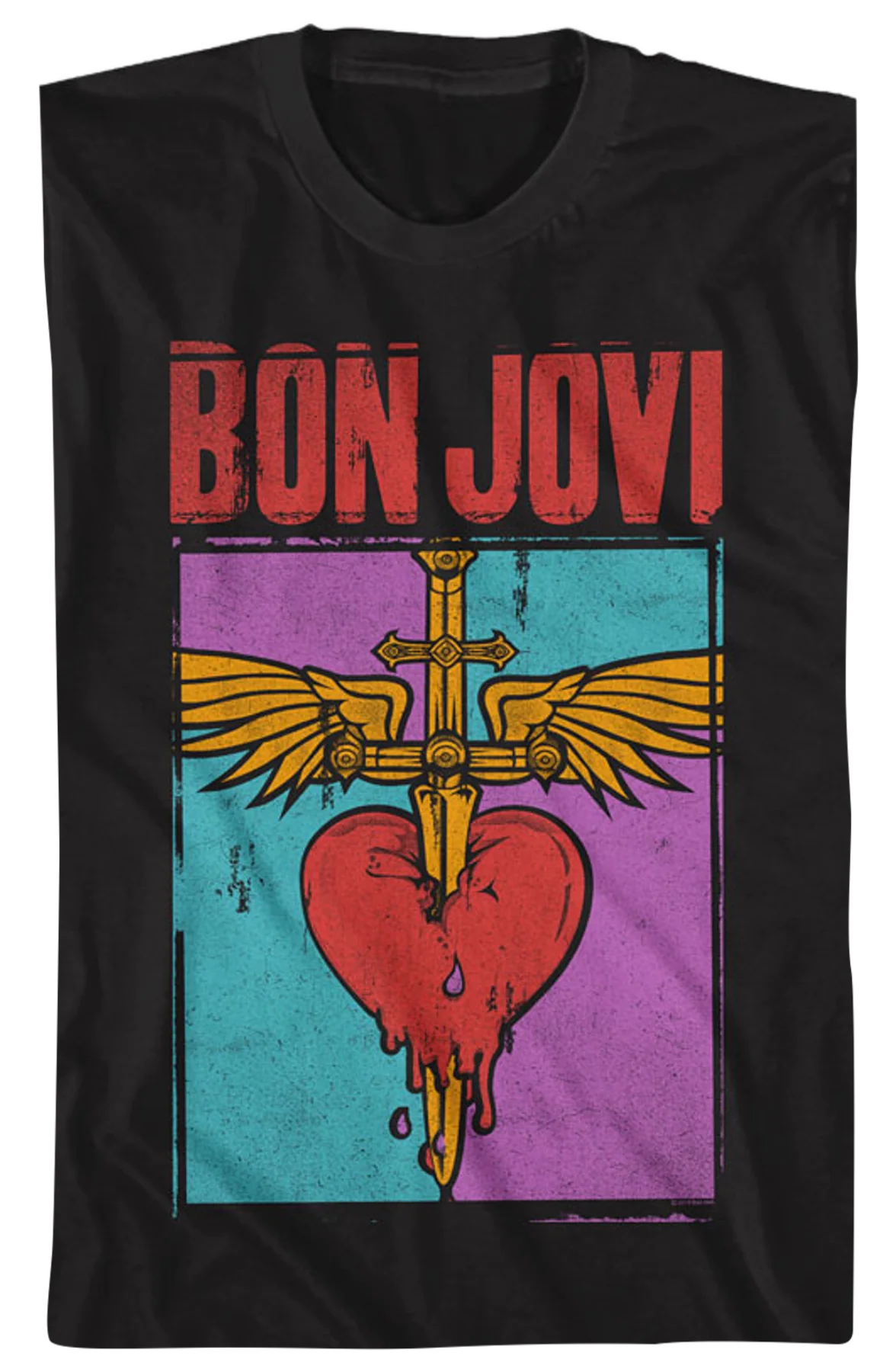 Distressed Logo Bon Jovi T-Shirt - Image 2