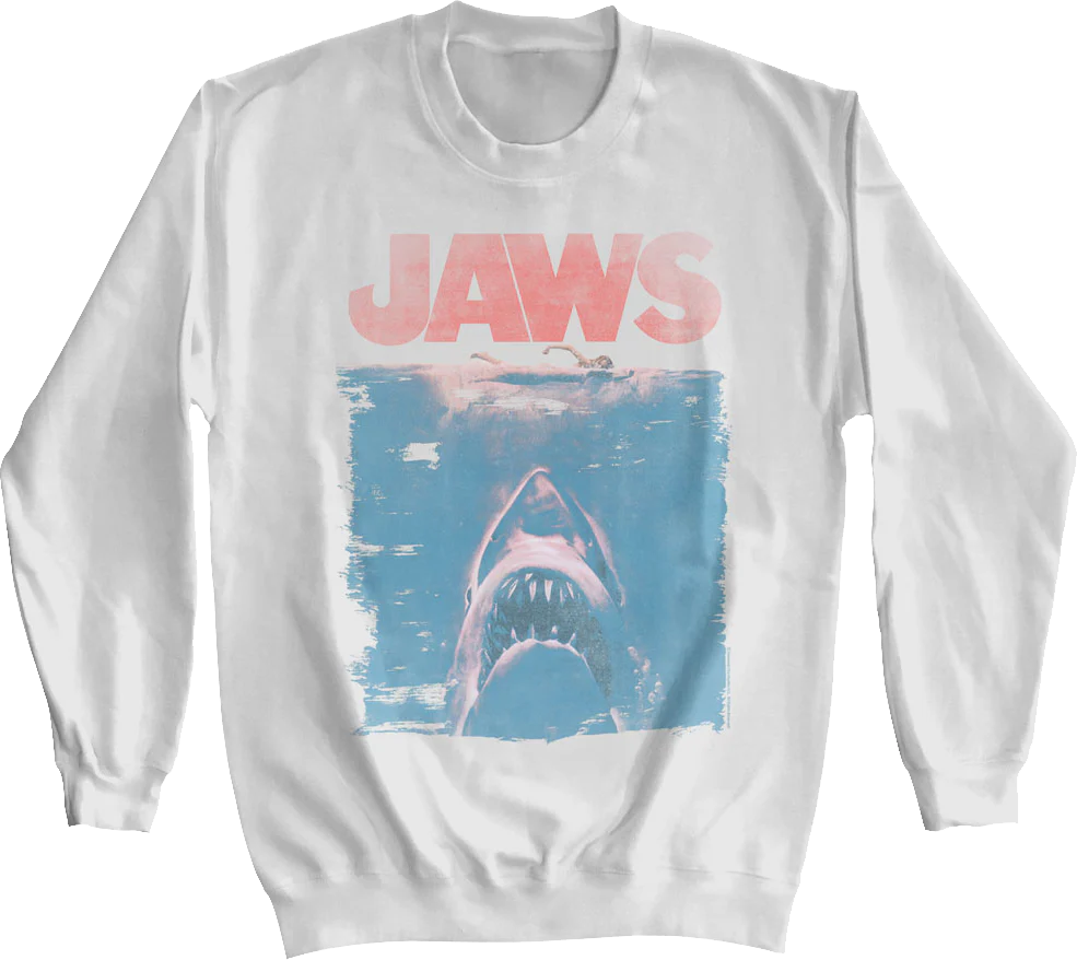 Distressed Movie Poster Jaws Sweatshirt