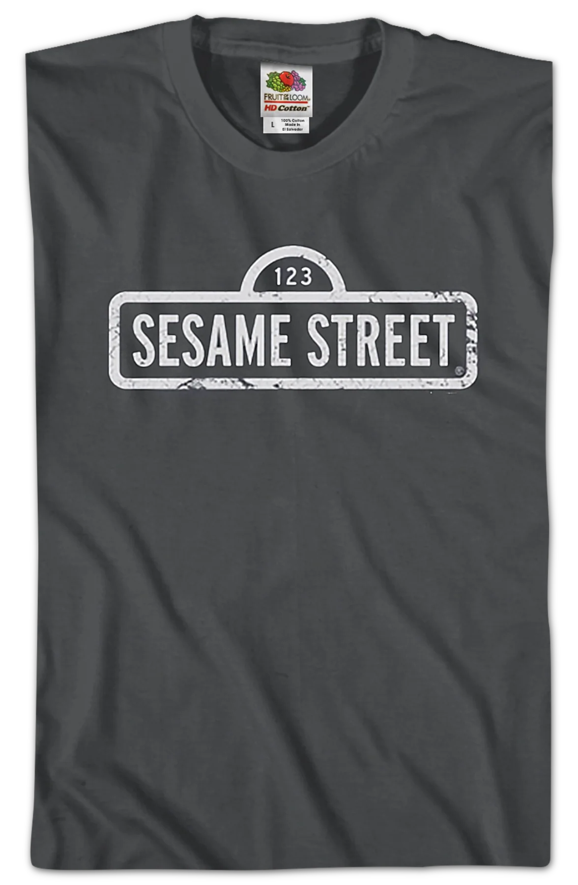 Distressed Sign Sesame Street T-Shirt - Image 2