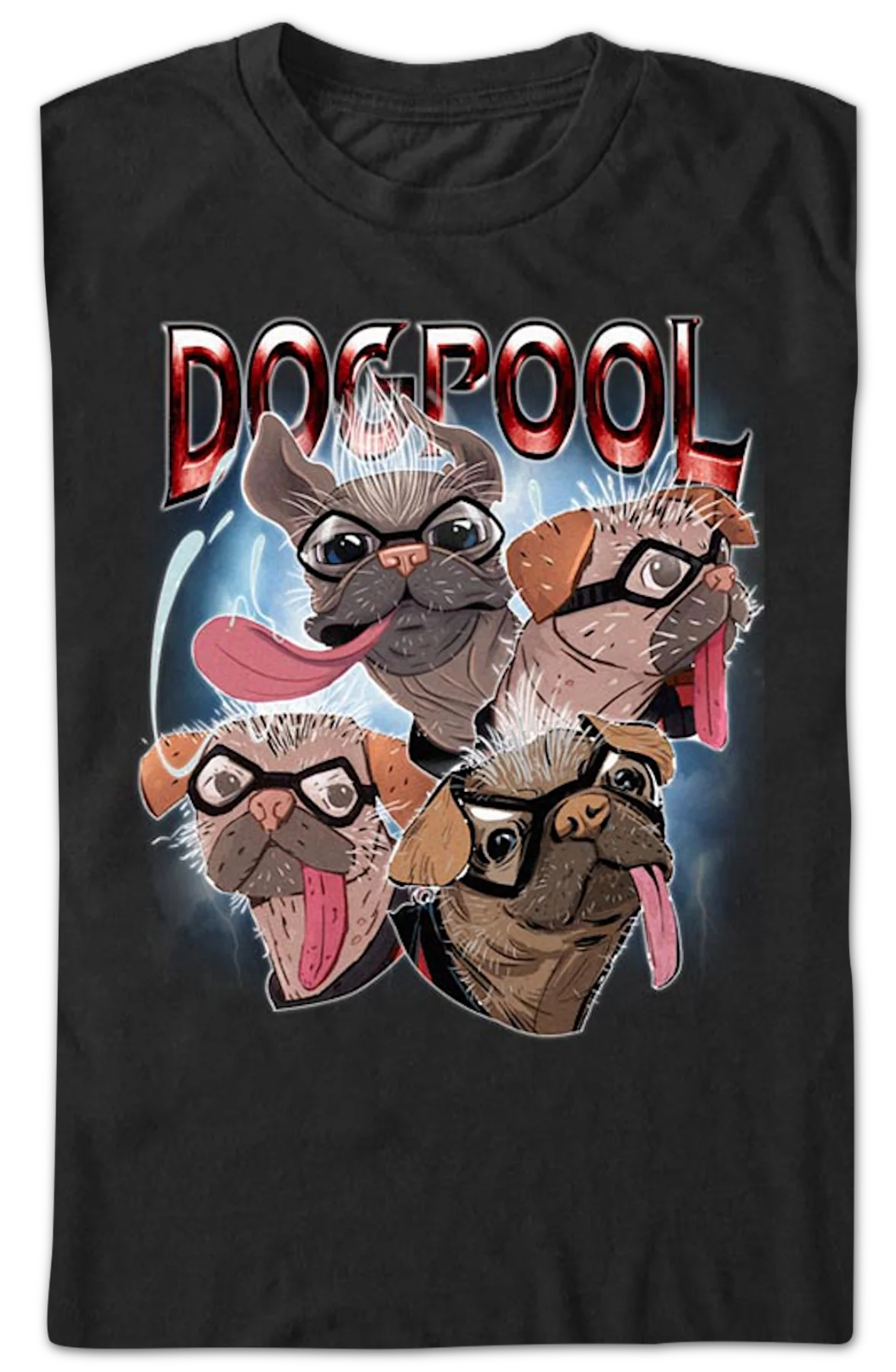 Dogpool Collage Deadpool & Wolverine Marvel Comics T-Shirt - Image 2
