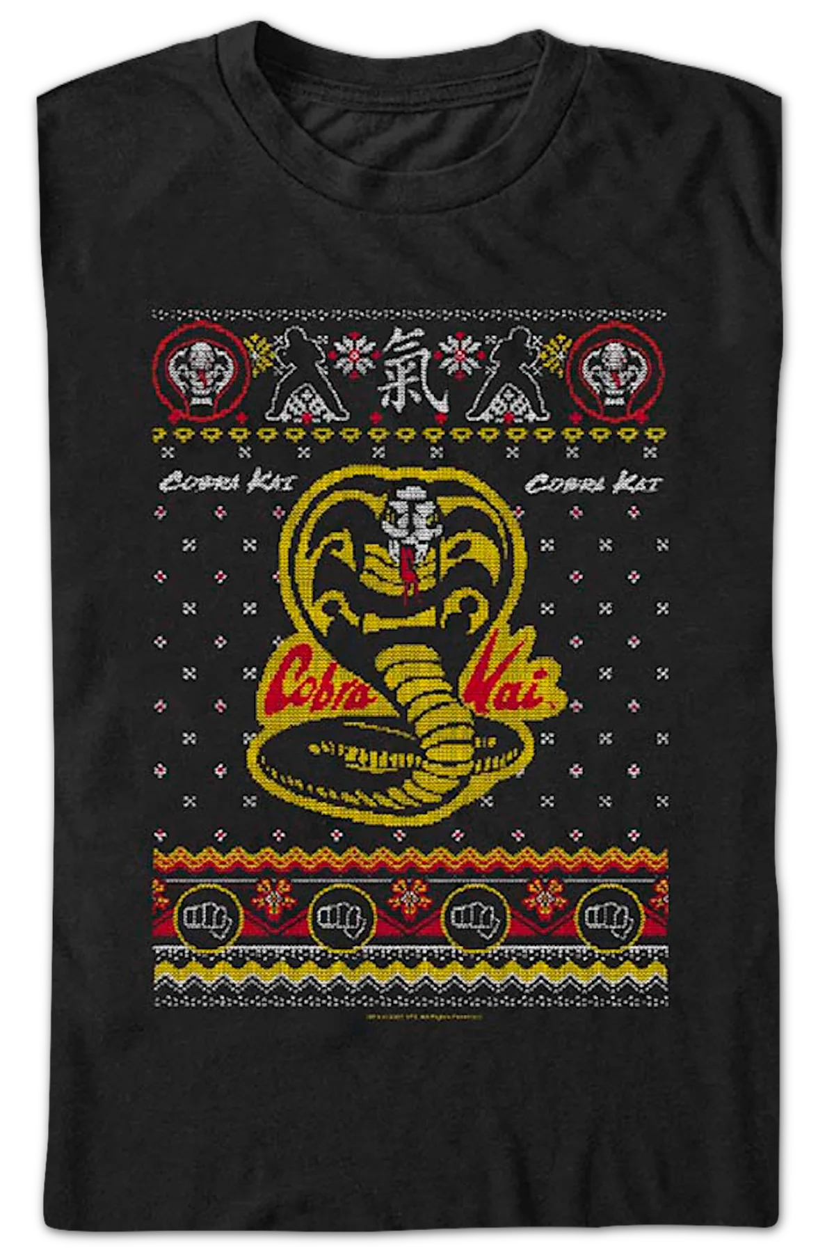 Dojo Logo Faux Ugly Christmas Sweater Cobra Kai T-Shirt