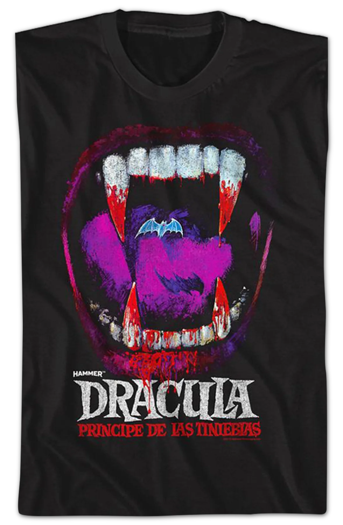 Dracula Vampire Teeth Hammer Films T-Shirt - Image 2
