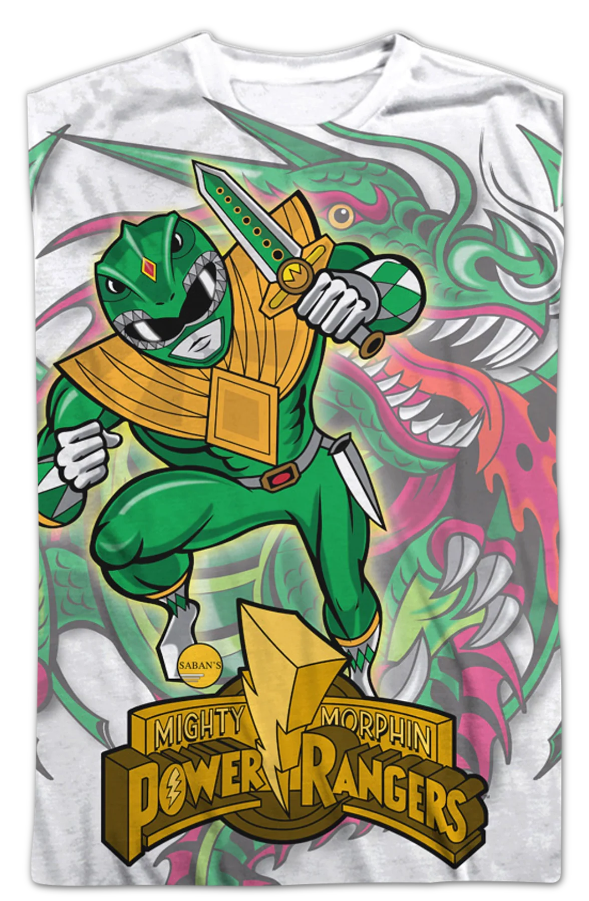 Dragonzord Mighty Morphin Power Rangers T-Shirt - Image 2