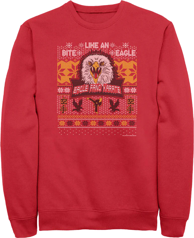 Eagle Fang Karate Faux Ugly Christmas Sweater Cobra Kai Sweatshirt - Image 2