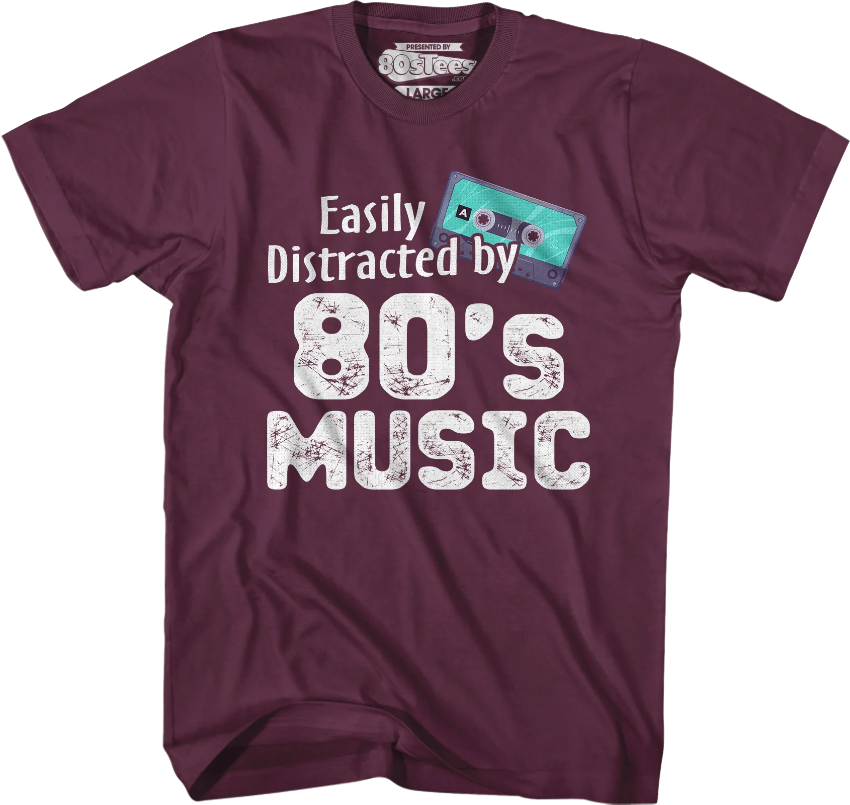 Easily Distracted By 80's Music T-Shirt - Image 3