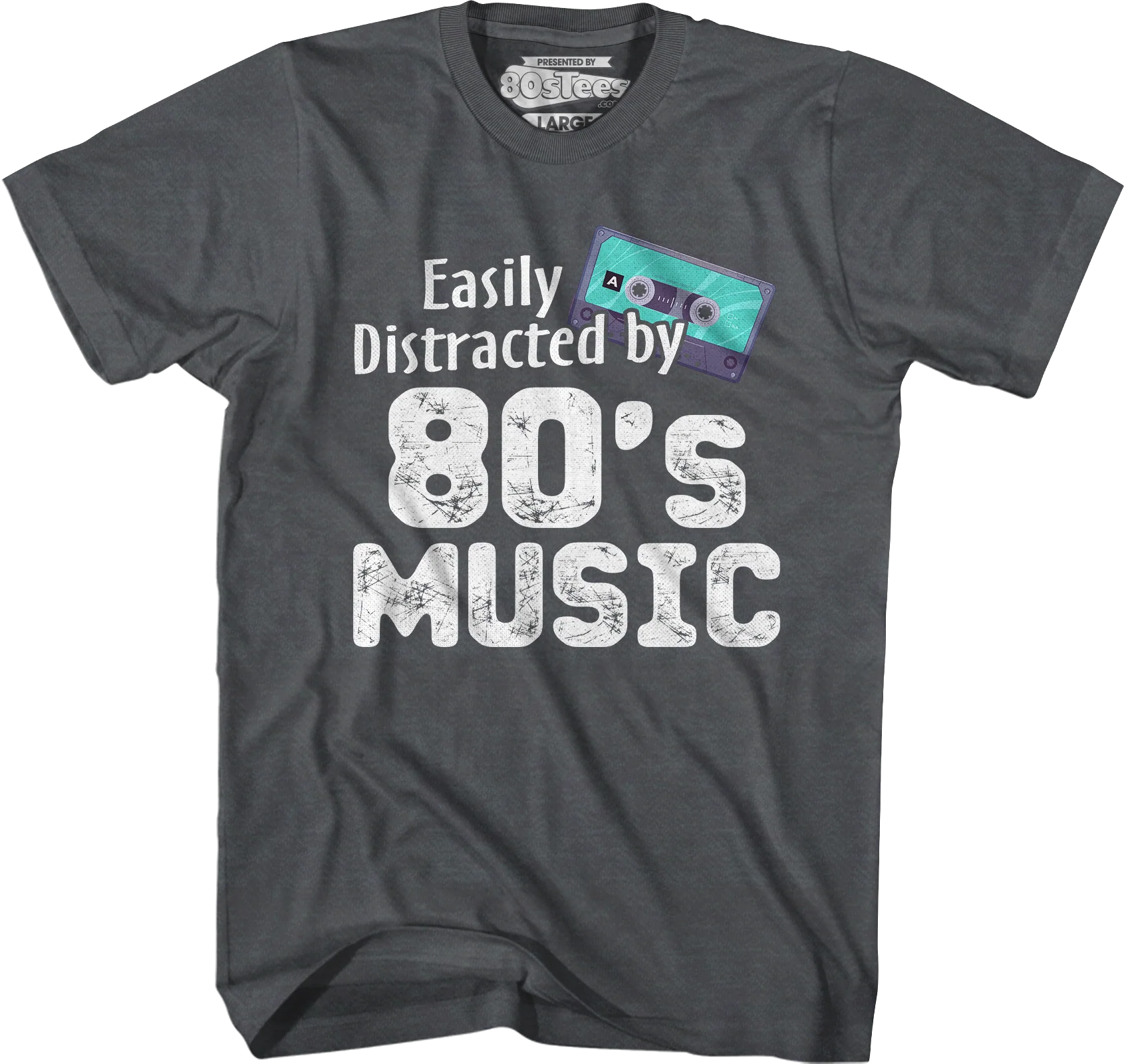 Easily Distracted By 80's Music T-Shirt - Image 7