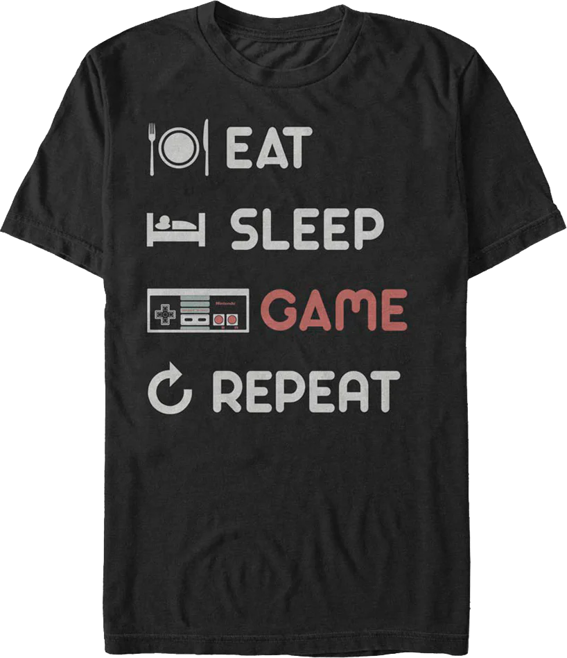 Eat Sleep Game Repeat Nintendo T-Shirt
