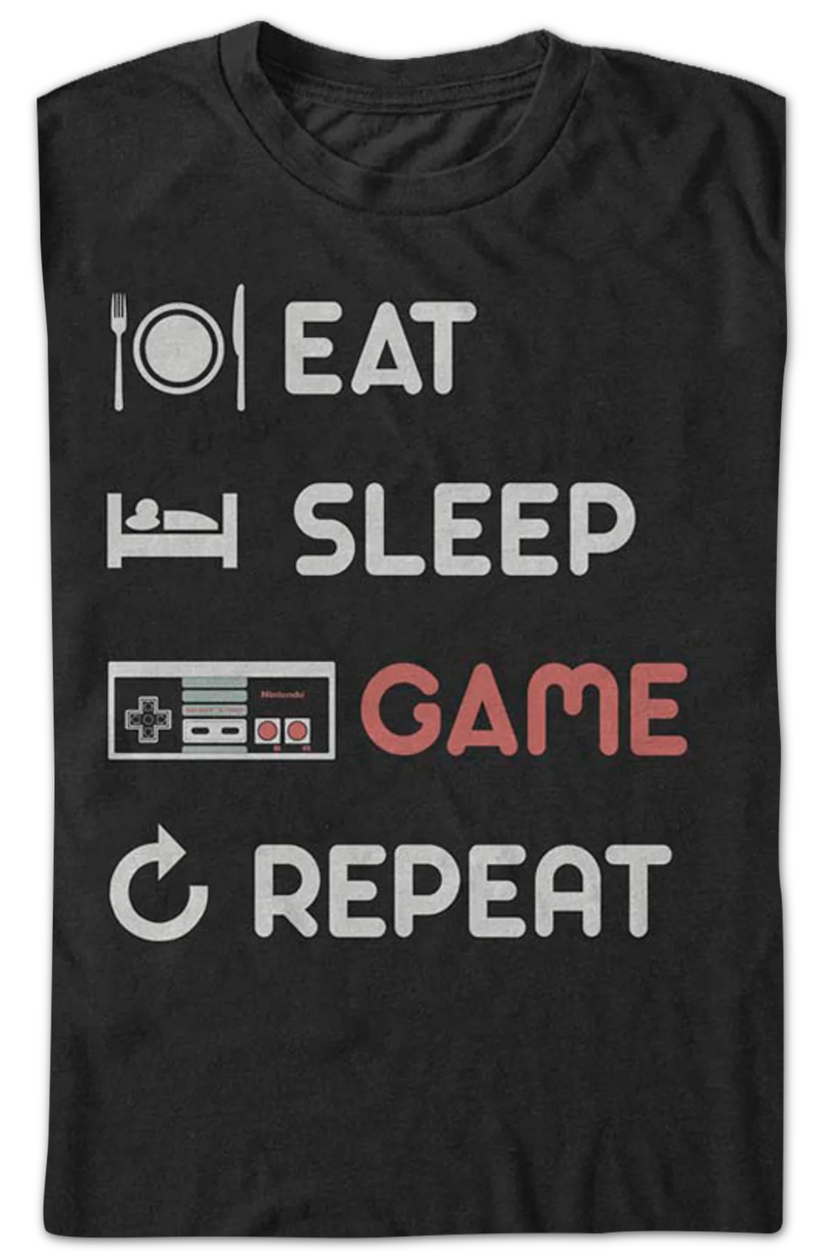 Eat Sleep Game Repeat Nintendo T-Shirt - Image 2