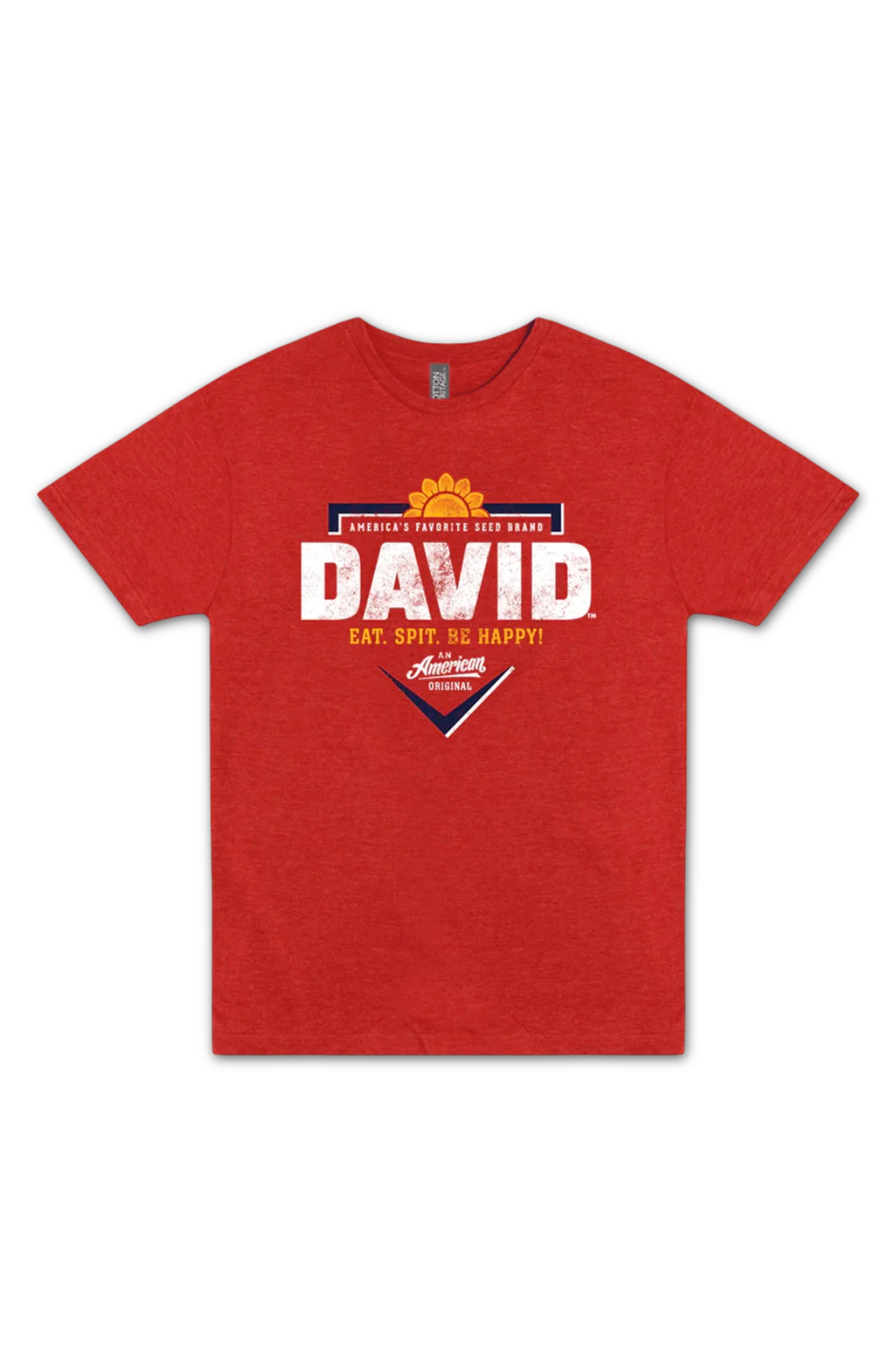 Eat Spit Be Happy David Sunflower Seeds T-Shirt - Image 2