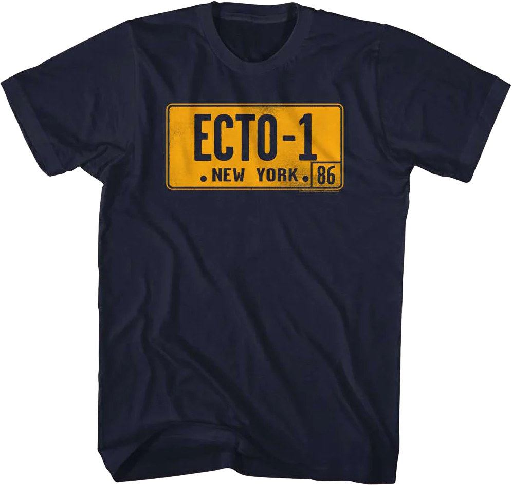 Ecto-1 License Plate Real Ghostbusters T-Shirt