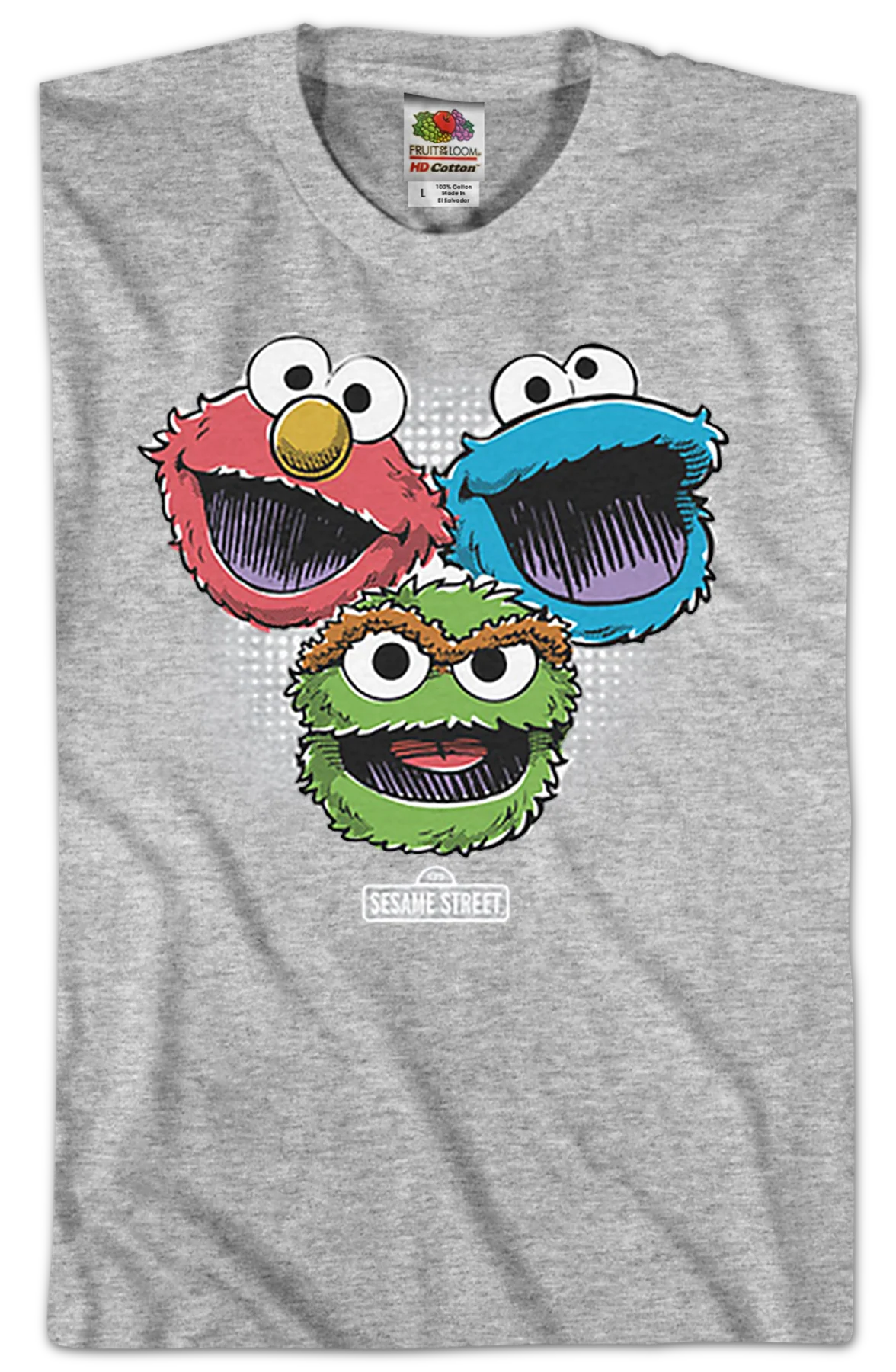Elmo Cookie Monster Oscar The Grouch Sesame Street T-Shirt - Image 2