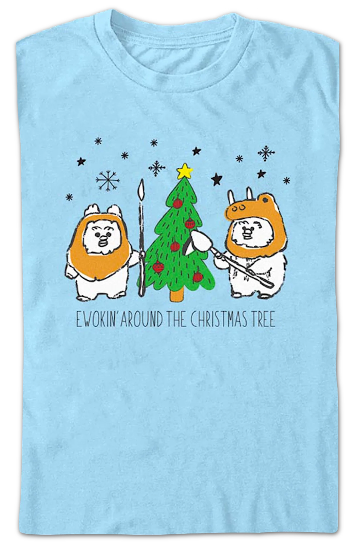 Ewokin' Around The Christmas Tree Star Wars T-Shirt - Image 2
