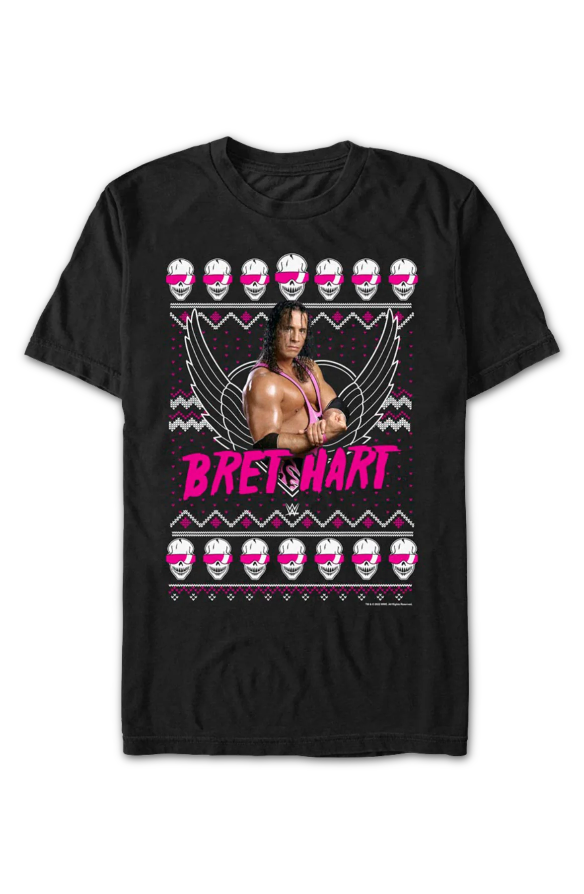 Faux Ugly Christmas Sweater Bret "Hitman" Hart T-Shirt - Image 2