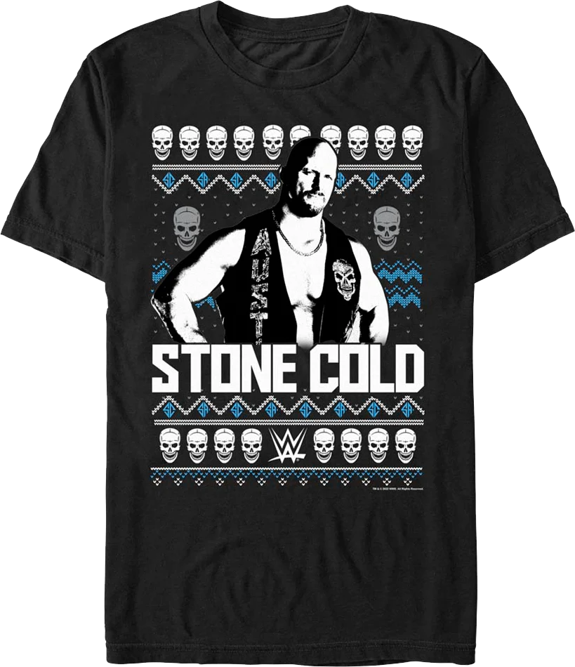 Faux Ugly Christmas Sweater "Stone Cold" Steve Austin T-Shirt
