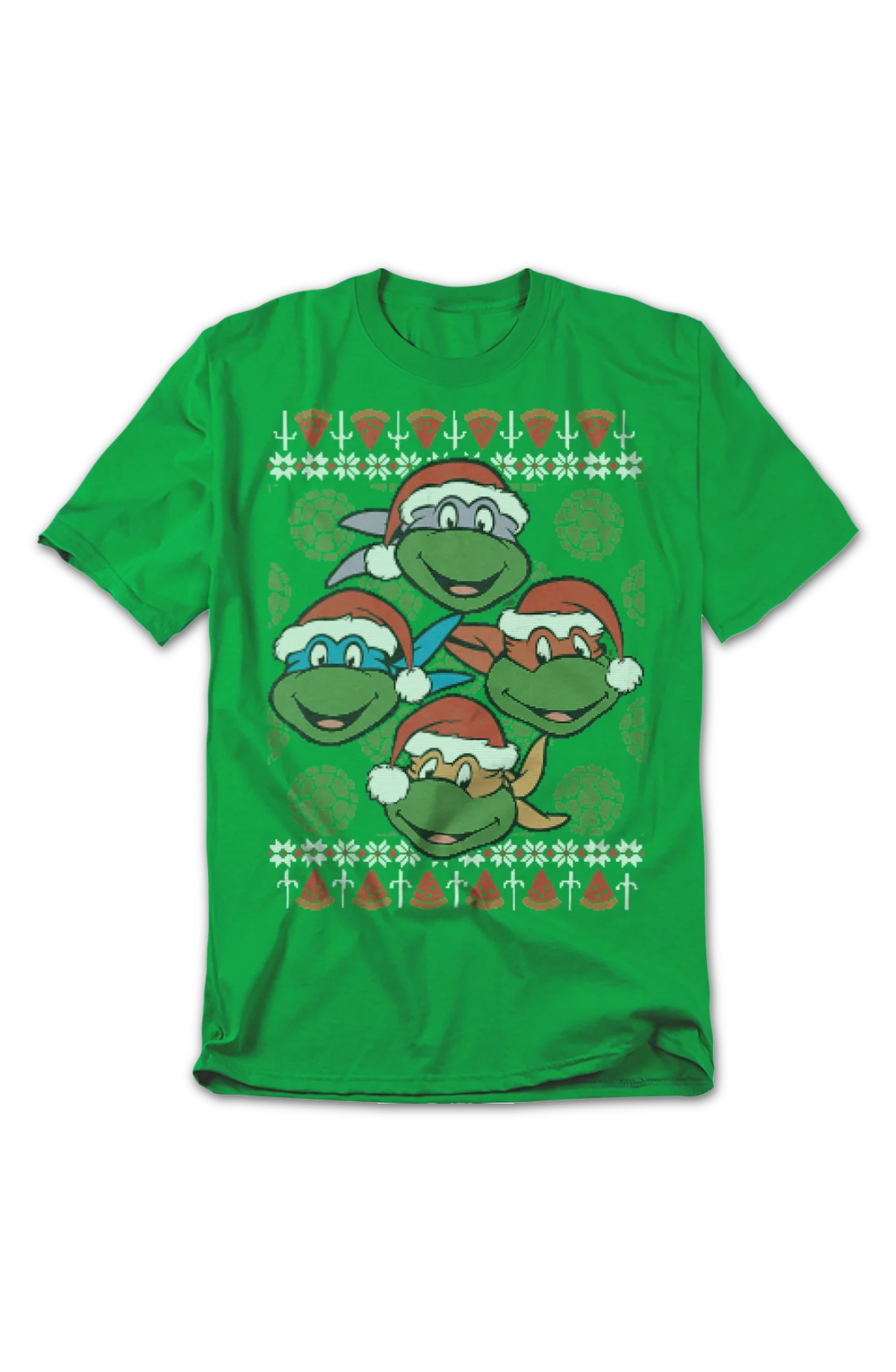 Faux Ugly Christmas Sweater Teenage Mutant Ninja Turtles T-Shirt - Image 2