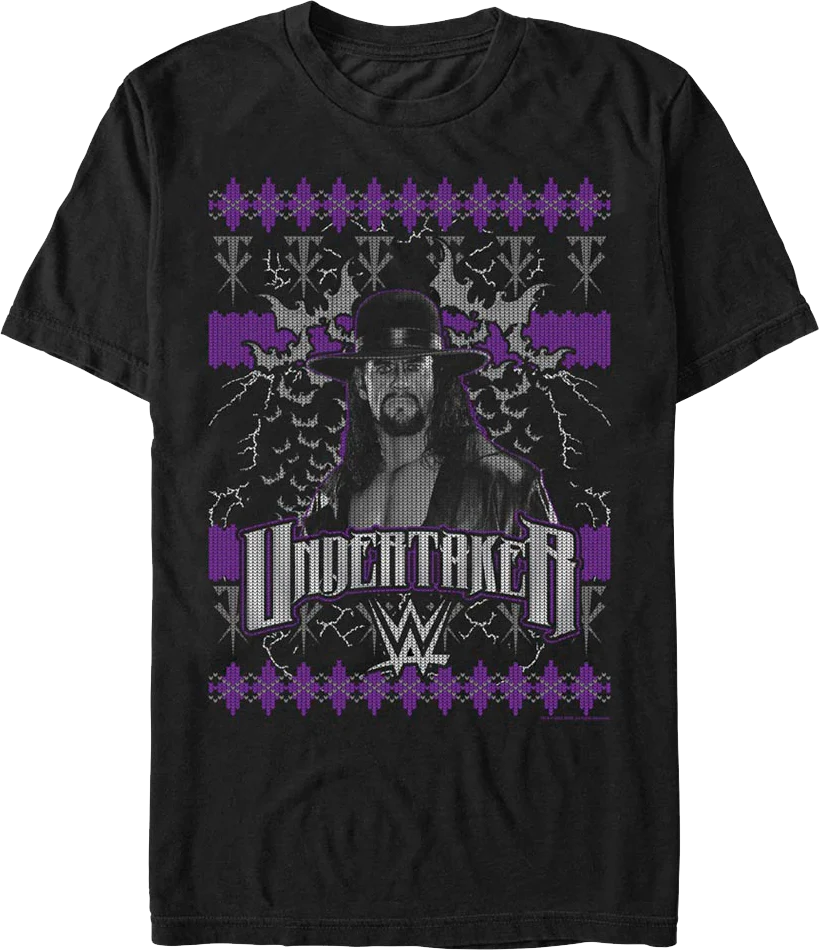 Faux Ugly Christmas Sweater Undertaker T-Shirt