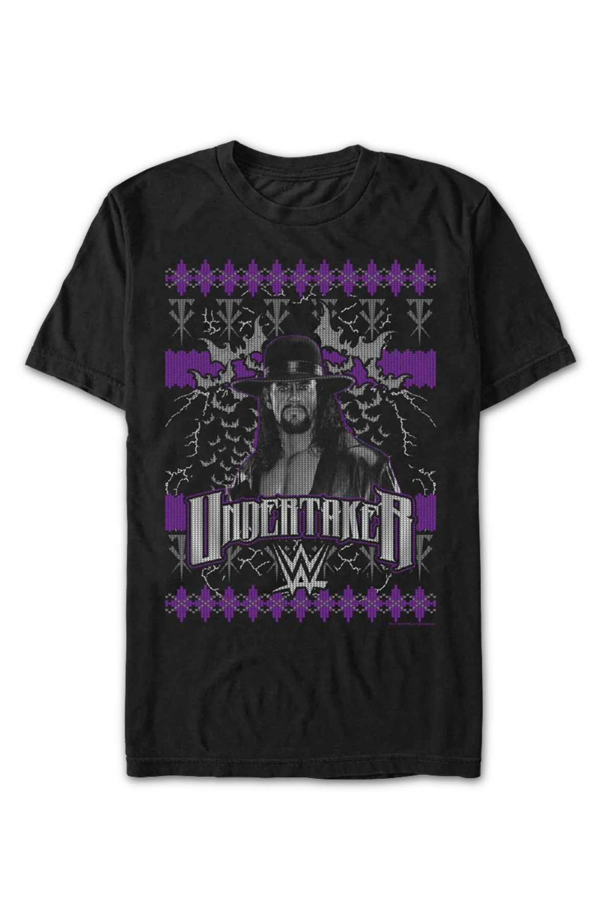 Faux Ugly Christmas Sweater Undertaker T-Shirt - Image 2