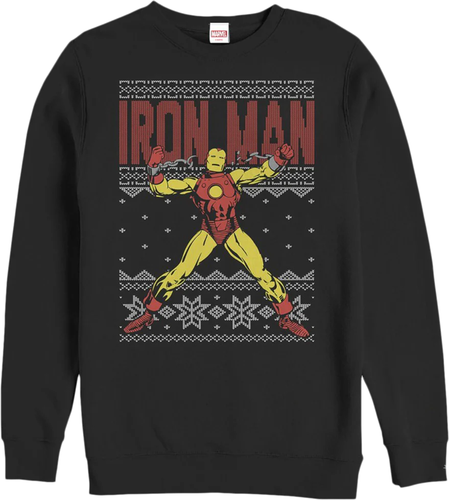 Faux Ugly Iron Man Christmas Sweater