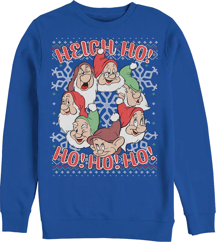 Faux Ugly Knit Seven Dwarfs Disney Christmas Sweatshirt