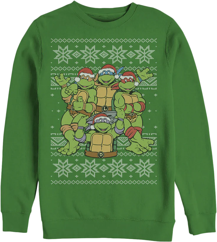 Faux Ugly Teenage Mutant Ninja Turtles Christmas Sweater