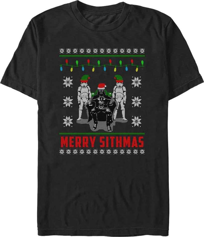 Festive Empire Faux Ugly Christmas Sweater Star Wars T-Shirt